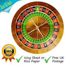 ROULETTE WHEEL CAKE TOPPER PERSONALISED EDIBLE CASINO BIRTHDAY CAKETOPPER