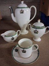 Wedgwood JADE Coffee Pot with Nigerian Crest and 4 Coffee Cans