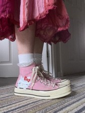 Pink Hello Kitty Converse All Star 70 Hi shoes UK size 7