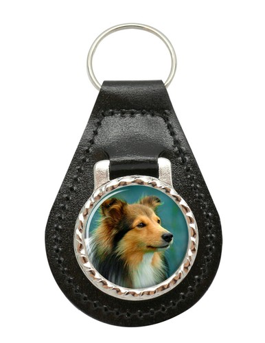 Shetland sheepdog leather key - sheepdog,