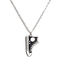 Retro Black Hi Top Sneaker Necklace, Shoe Necklace, Retro Jewelry