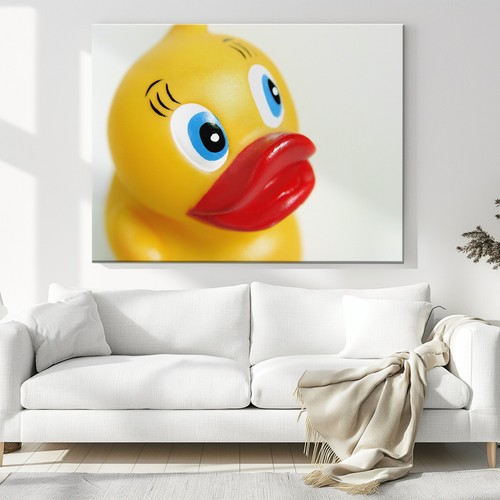Yellow rubber duck canvas - yellow,