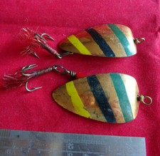 A PAIR OF HARDY SILVER BAR DEVON SPOON VINTAGE HARDY'S