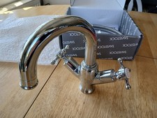 PAIR CHROME MONOBLOC TRADITIONAL BASIN TAPS BRAND NEW TAVISTOCK ASHMORE 