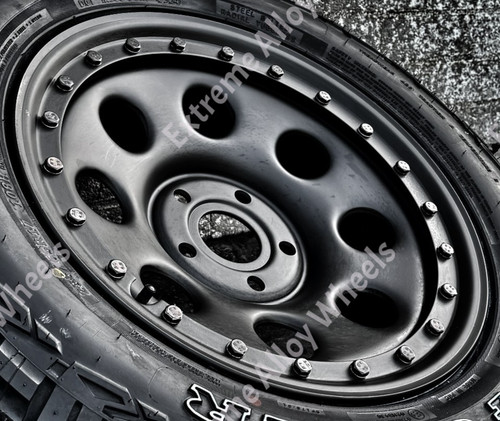 Black steel alloy wheels - alloy,
