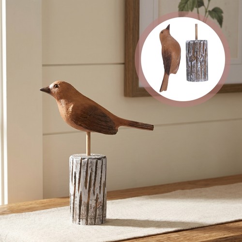 Wooden seagull figurine - figurine,
