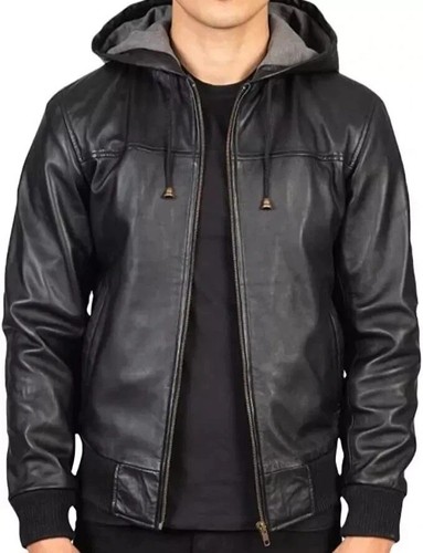 Men black vintage hooded - black,