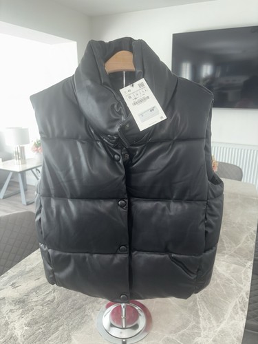 Zara faux leather gillet size - zara,
