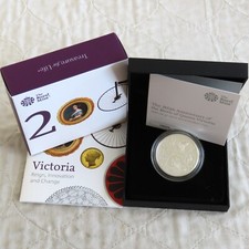 UK 2019 BIRTH OF QUEEN VICTORIA PIEDFORT SILVER PROOF £5 CROWN - complete