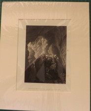 1831 VINTAGE B&W ENGRAVING DUNOLD MILL-HOLE NEAR LANCASTER 30cm by 25cms P253