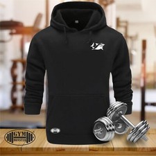 Shark Hoodie Pocket Gym Clothing Bodybuilding Training Workout Exercise MMA Top