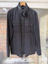 Belstaff Men's Waterproof Jacket In Black Size 50 Stowable Hood Excellent Cond