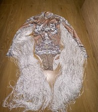 Showgirl strappy leotard burlesque With Tassels