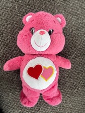 Care Bears Love-a-Lot Pink 14” Soft Toy Plushie 2015 Hearts Belly Cute Plush Toy