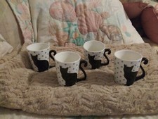 Set of four Ceramic Cat 3D