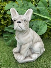 Stone bulldog statue Garden french bulldog sculpture Concrete pet memorial decor