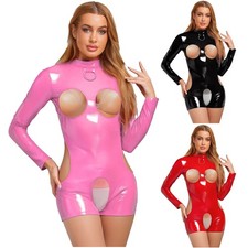 Womens Long Sleeve Pvc Leather