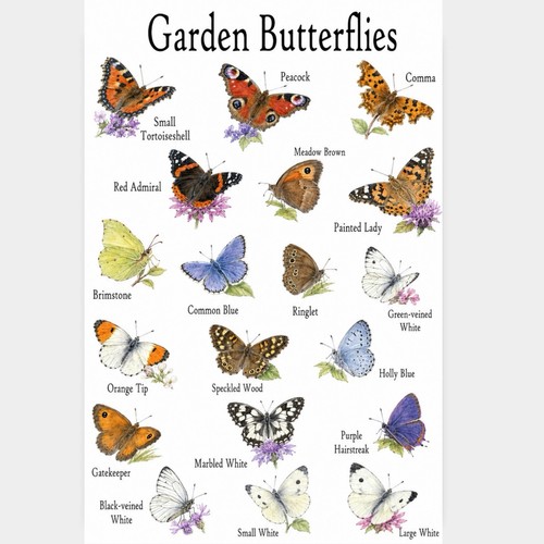Garden butterflies - garden,