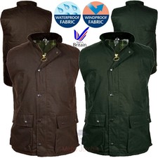 Mens Wax Quilted Gilet Bodywarmer Waistcoat Hunting Outdoor High Mount 