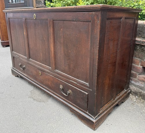 Antique oak coffer mule chest - mule,