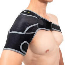 BraceUP Shoulder Support- Adjustable Shoulder Brace with Ice Pad Pocket for Men