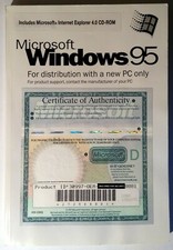 Windows 95 COA and book (disk not included)