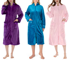 Women Zipper Robe House Coat