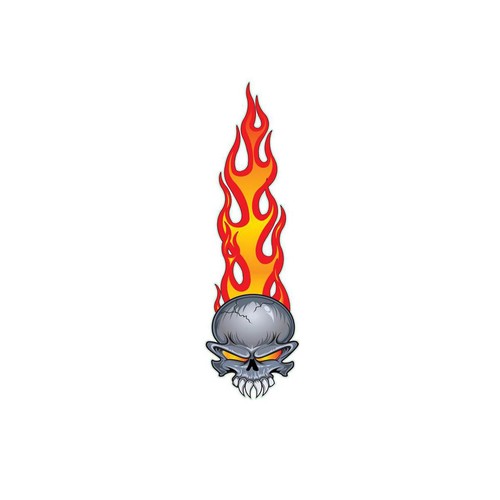 Sticker flaming skull - skull, cm