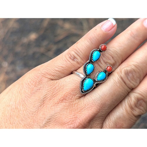 Navajo turquoise coral cactus - turquoise,