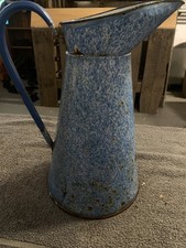 Vintage French Enamel Pitcher 