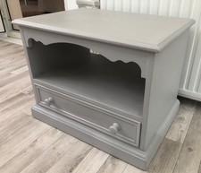 Wooden TV unit cupboard Painted Paris Grey
