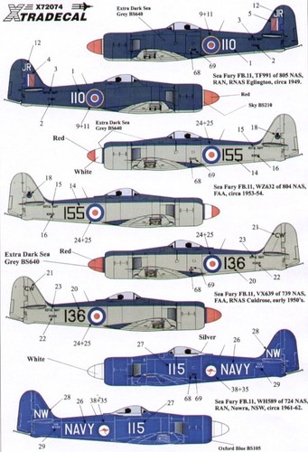 Xtradecal hawker sea - hawker, fury