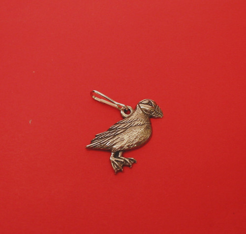 Puffin pewter zipper pull - puffin,