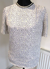 Next Ladies Short Sleeve Blouse Size 6 Black/Lime