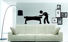 Snooker Pool Player Wall Art Sticker, Decal, ideal for games rooms or home decor