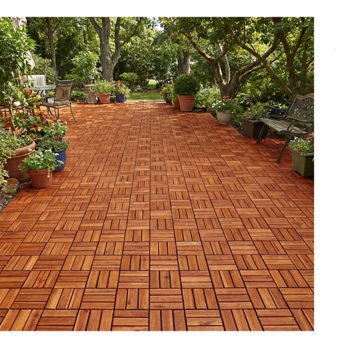 Wood interlocking deck tiles - wood,