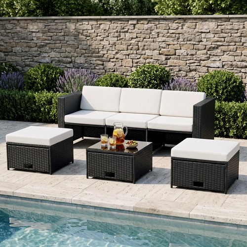 Piece rattan garden sofa - sofa, set