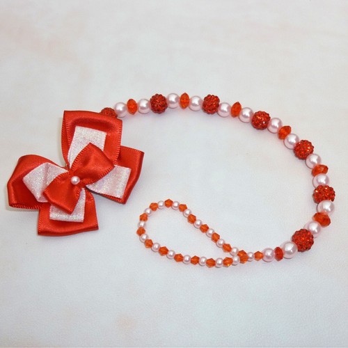 Red white shamballa pearl - white,