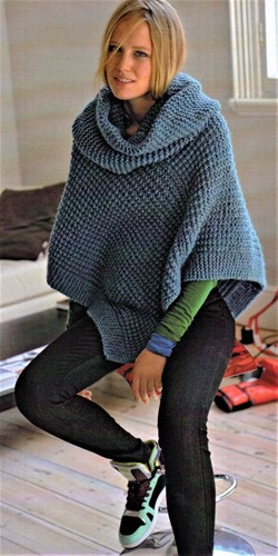 Chunky ladies poncho - chunky,