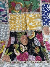 Indian Kantha Quilt Bedspread