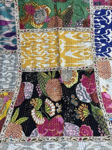 Indian kantha quilt - indian, bedspread