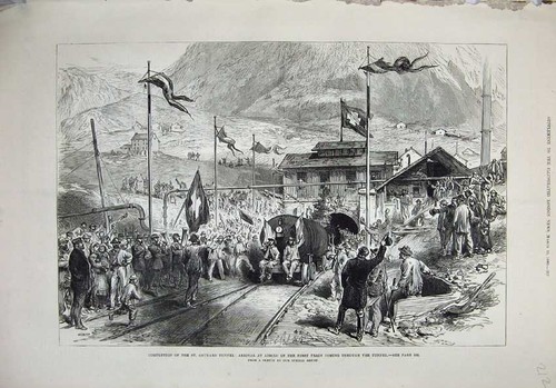 Old antique print 1880 gothard - old,