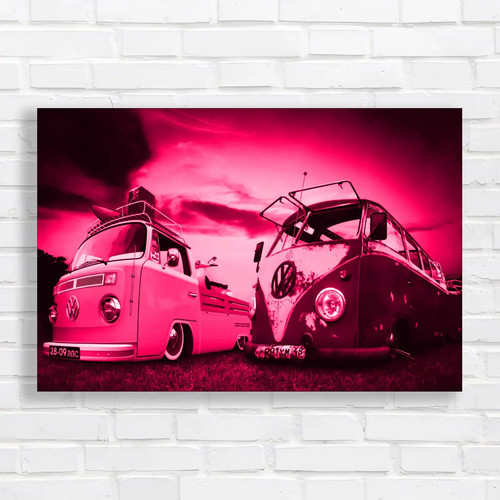 Vibrant retro camper - vw,