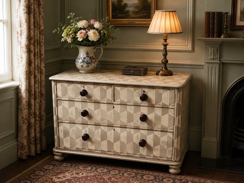 Victorian painted chest - , of