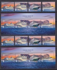 Gibraltar 2008 Mint MNH Used CTO Minisheet Set Cruise Ships Series IV Victoria