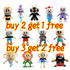 Cuphead Game Mugman Mecup And Brocup Dice Cup Head Plush Toy Stuffed Doll Gift