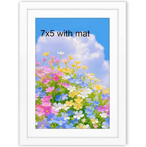 White 7x5 wood photo frame - 7x5,