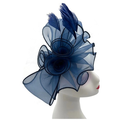 Navy blue fascinator evening - navy,