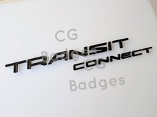 Gloss Black Rear Tailgate Door Badges for TRANSIT CONNECT Dechrome 2012 onward