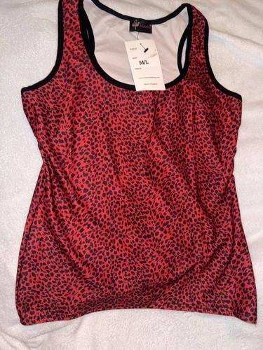 Y2k insanity red leopard tank - red,